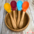 Baby Spoons Bamboo Feeding Spoon 5.5" with Silicone Tip BPA Free Toddler Food Spoons Yellow 2 PACK...