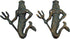 Wowser Green Cast Iron King Neptune Wall Hooks, Set of 2, 6.5 Inches...