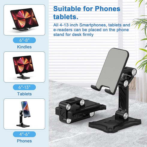 Foldable Phone Stand Desk for Samsung Galaxy S23 Ultra S24 A14 A54 5G A15 A13 A53 S22 Plus S21 FE S20 A03s A23 Pixel 8,iPad iPhone 15 Cell Phone H...