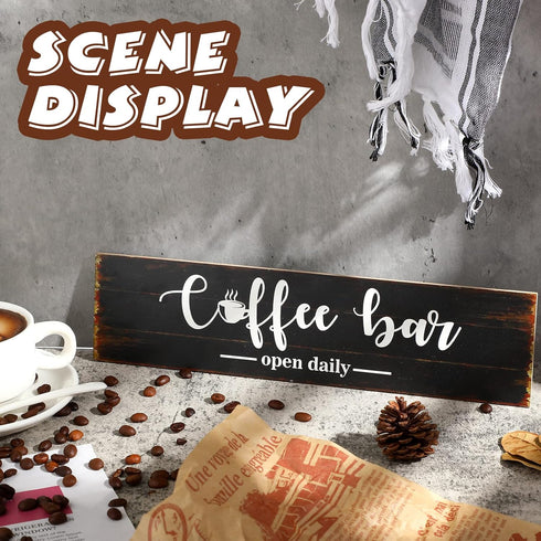 Coffee Bar Sign Wood Coffee Station Decor Rustic Small Wall Art Farmhouse Coffee Wall Decor Wooden Coffee Bar Accessories Wall Hanging Plaque for ...