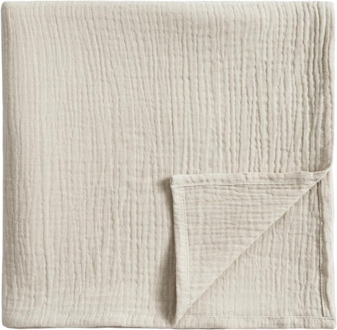 Meracorallo Muslin Swaddle Blanket, 100% Organic Cotton Receiving Blanket Soft and Breathable Swaddle Wrap for Baby Boys and Girls, Beige...
