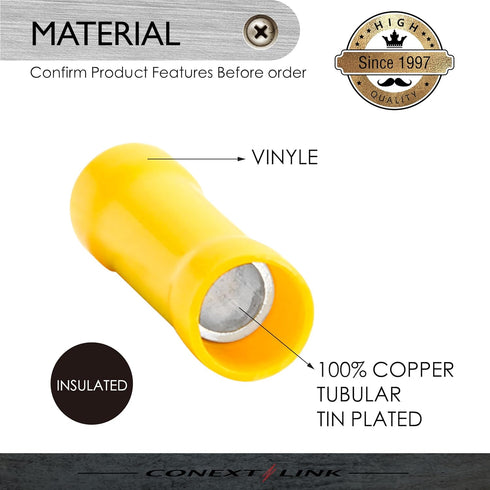 Conext Link BCV4-25 Vinyl Butt Connector 25 Pack (Yellow 4 Gauge) ?17082?...
