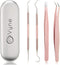 Premium Vinyl Weeding Tool Kit - Precision Stainless Steel Weeder - Hook and Pick with Fine Tweezers Crafting Set for Cricut Vinyl - by iVyne (Ros...
