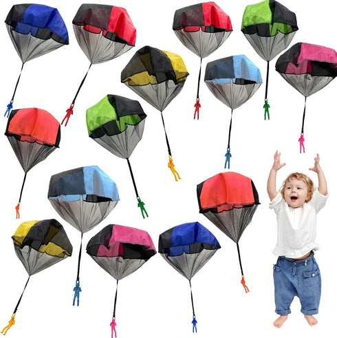 14 Pcs Parachute Toy,Tangle Free Outdoor Flying Parachute Men,Hand Throw Flying Toys for Birthday Gifts,Christmas Day,Filling Stocking Stuffer ,Ki...