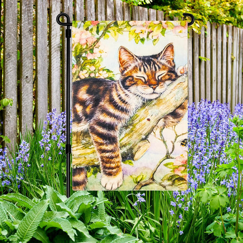 Summer Cat Garden Flag 12x18 Inch Double Sided Be The Sunshine Cat with Sunflowers Small Yard Flags Spring Seasonal Decor for Farmhouse Holiday Ou...