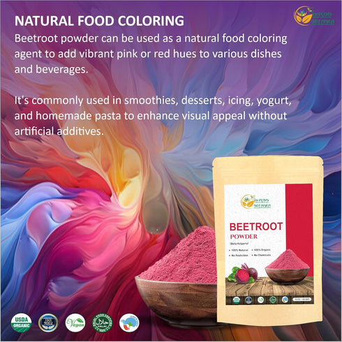 Beetroot Powder Organic for Baking and Smoothies | Nitric Oxide Suppement | Organic Beet Root Powder Boost Stamina and Increases Energy Gluten and...