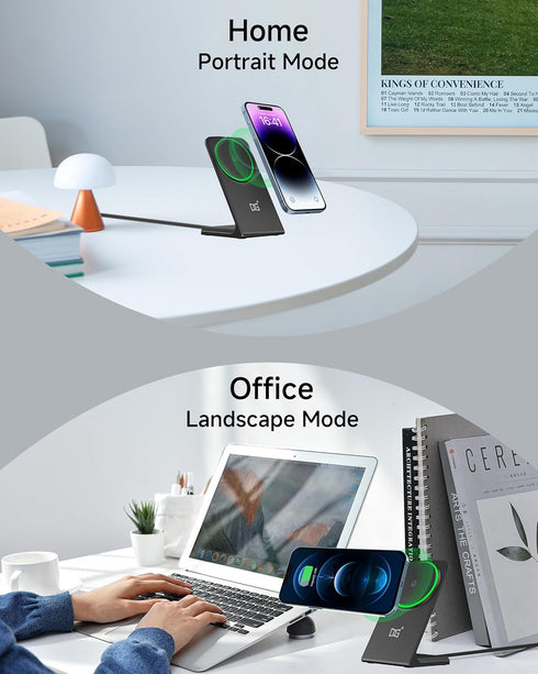 for Apple MagSafe Charger Stand, Magnetic 15W Qi Wireless Charging Dock Compatible with iPhone 15 14 13 12 Pro Max Plus Mini (Black)...