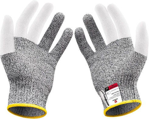 NoCry Kids Cut Resistant Gloves with 3 Reinforced Fingers - 100% Food Grade Kids Cooking Gloves with Level 5 Protection - Lightweight, Ambidextrou...