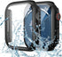 Goton Waterproof Case for Apple Watch Screen Protector 45mm Series 7 8 9, Tempered Glass Face Cover for iWatch Accessories 45 mm Black...