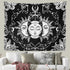 Ftuency Sun and Moon Tapestry, Black and White Tapestries Mystic Burning Sun with Star Wall Hanging decor for Bedroom (59" W x 51" L)...
