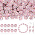 160pcs 10mm Rhinestone Beads for Crafting, Pink AB Shiny Round Shamballa Disco Ball Beads Bulk, Fancy Sparkle Crystal Clay Bead for Necklace Brace...