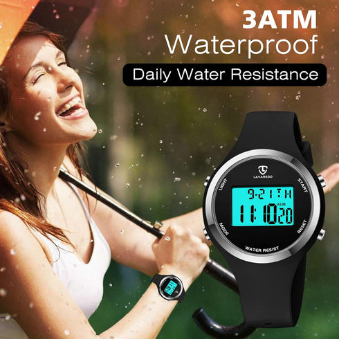 L LAVAREDO Watches for Women 3ATM Waterproof Outdoor Digital Sport Watches Stopwatch Wrist Watch with Alarm Clock, Gifts for Women/Girls...