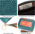 APHISON RFID Credit Card Holder Zipper Card Case Keychain Small Wallet for Women 1927 PEACOCK-BLUE...
