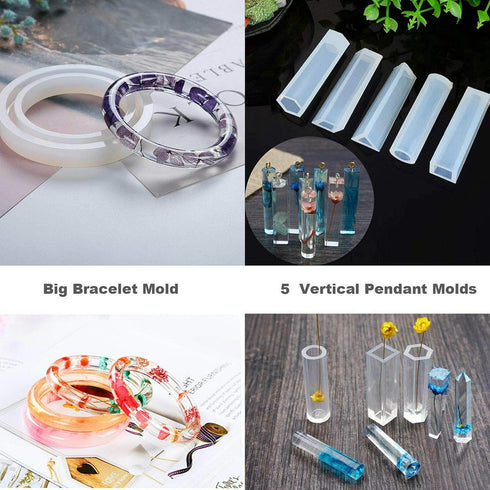 BRAVECOW 229Pcs DIY Jewelry Resin Casting Molds Silicone Epoxy Spoon Kit Craft Necklace Jewelry Pendant Making for Resin Crafts Beginners...