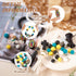 Religious Silicone Focal Beads Jesus Cross Round Abacus Soft Loose Beads Car Hanging Ornament for DIY Crafts Lanyard Keychain Accessory Making Sup...