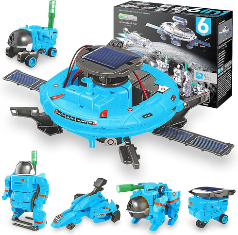 STEM Projects for Kids Ages 8-12 Solar Robot Kit 6-in-1 Space Toys for 10-Year-Old Boy Girl Gift Building Toys Science Kits Christmas Birthday Gif...