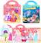 2 Pack Reusable Sticker Book, Princess and Mermaid Stickers for Kids Activity Travel Removable Sticker Books for Girls Boys Educational Learning T...
