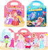 2 Pack Reusable Sticker Book, Princess and Mermaid Stickers for Kids Activity Travel Removable Sticker Books for Girls Boys Educational Learning T...