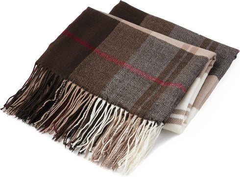 BATTILO HOME Brown Plaid Throw Blanket for Couch - Fall Plaid Blanket Buffalo Plaid Blankets - Lightweight Farmhouse Outdoor Throw Blankets for Be...
