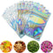 100 Pieces Smell Proof Bags - 3x5 Inches Resealable Mylar Bags Clear Zip Lock Food Candy Storage Bags Holographic Rainbow Color...