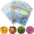 100 Pieces Smell Proof Bags - 3x5 Inches Resealable Mylar Bags Clear Zip Lock Food Candy Storage Bags Holographic Rainbow Color...