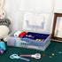 BTSKY Clear Plastic Storage Box with Removable Tray Multipurpose Stationery Storage Box with Handle Handy Sewing Box Art Craft Supply Organizer Ho...