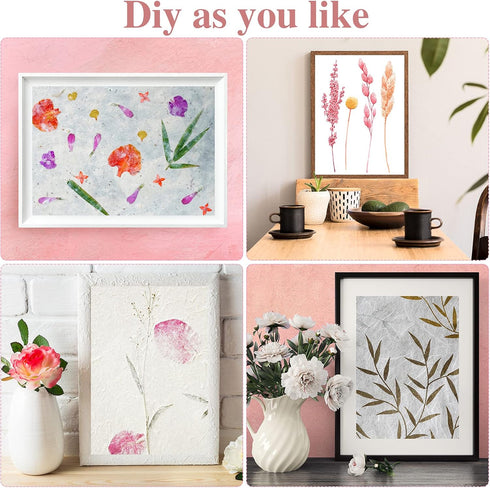 12 Pieces Paper Making Kit, 2 Size Wooden Paper Making Mould Frame Paper Making Screen Paper Making Mould Dried Flowers, Sponge with Replace Mesh ...