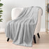 PAVILIA Fleece Throw Blanket for Couch with Pom Pom Fringe, Light Grey, Soft Cozy Fuzzy Flannel Blanket for Sofa Bed, Large Lightweight Plush All ...
