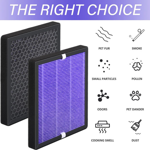 R1 HEPA Filter Replacement Compatible with YIOU R1 P1802 and Elechomes P1801, Deep Purple, 2 Pack...