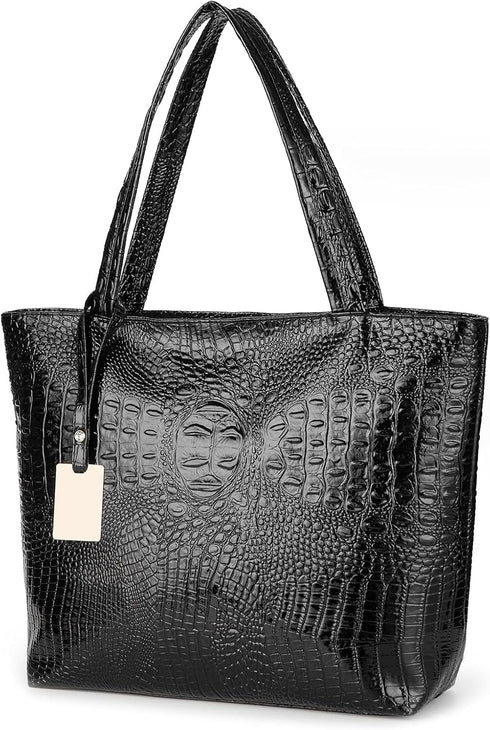 SUMGOGO Purse and Handbag for Women Crocodile Satchel Large Shoulder Tote Bag Wallets...