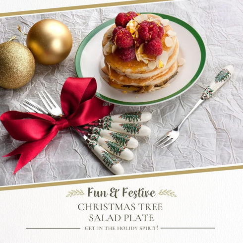 Spode 7.25" Salad Plate - Christmas Tree Design | Stoneware - Dishwasher, Microwave, Freezer Safe | Holiday Dinnerware Décor - Gifting Ideas, Gath...