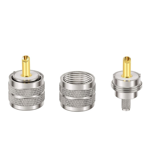 PL-259 UHF Male Plug Crimp Coax Connector Adapter for RG58 LMR195 3D-FB RG142 KSR195 RG400 Cable (Pack of 5)...