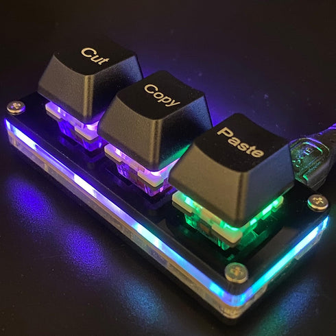 Mini 3-Key Cut Copy Paste Keyboard Ctrl X C V Shortcut One Handed Keyboard RGB Macro Pad Gaming Mechanical Keyboard OSU Keypad Programmable Keyboa...