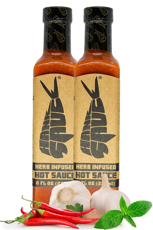 Hank Sauce Herb-Infused Hot Sauce - Versatile Hot Pepper Sauce with Fresh Basil, Garlic & Aged Peppers - Hot Garlic Sauce with Mild Heat & Origina...