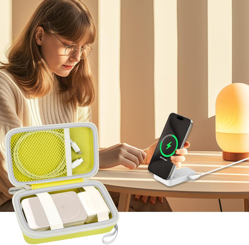 Case for Anker MagGo 3-in-1 Charging Station/ for Anker 321, MagSafe Wireless Charger Stand, Foldable Magnetic MagGo Battery Storage Holder Bag fo...