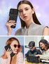 Goocrux (2in1 for iPhone 12 Pro Case Moon Plants for Women Girls Cute Phone Cover Flower Heart Stars Space Design with Slide Camera Cover+Ring Hol...