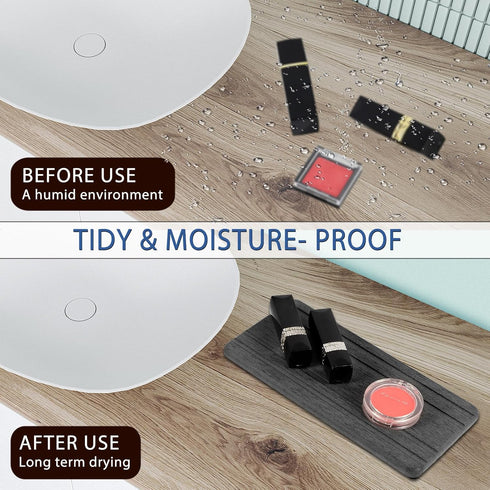 3PCS Water Absorbing Stone Tray, DryingNeat Diatomite Stone Sink Tray, Instant Dry Sink Coasters, Kitchen Sponge Hand Soap Holder, Countertop Fast...