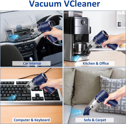 Handheld Vacuum Cordless, Mini Vacuum Cleaner, 8000Pa Desk Vacuum, 120W High Power Car Vacuum 2 in 1 Air Duster, Keyboard Vacuum with LED Light & ...