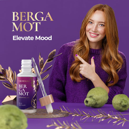 Premium Bergamot Essential Oil Organic (1 OZ) — Undiluted Organic Bergamot Essential Oil for Diffuser Aromatherapy and More — Therapeutic Grade Be...