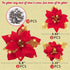 Geefuun 28PCS Christmas Tree Decorations: Poinsettias Artificial Flowers Ornaments Xmas Red Glitter Flower with Clips,3 Sizes Not Included Stems...