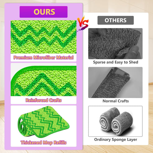 Reusable Mop Pads Refills Compatible with Swiffer Wet Jet Spray Mop, Wet Pads Refill Wet Jet Pads Refills for Swiffer Mop, Microfiber Mop Pad Repl...