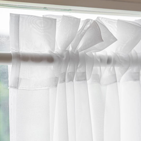 Aquazolax Patio Door Curtain Panel Elegant Solid Sheer Curtain 54"x72" Voile Drapery for French Door Window with Rod Pocket - 1 Piece, Pure White...