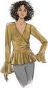Butterick B6628A5 Easy Women's Wrap Front Blouse Sewing Patterns, Sizes 6-14...