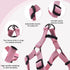 Pink Dog Harness and Leash Set, Adjustable Soft Breathable Bamboo Fabric Gentle Comfortable Control Harness & Pet Leash with Easy Snap Hook for La...