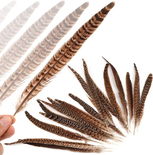 20pcs Natural Pheasant Tails Feather for Hair Hats Crafts Home Wedding Party Decoration (30-35cm)...