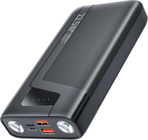 Portable Charger, 20000mAh Power Bank USB C 20W SCP 22.5W High Speed Charging Bank, External Battery Pack with 6W Bright Flashlight, Compatible wi...