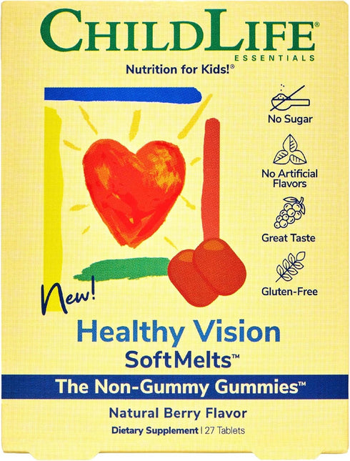 CHILDLIFE ESSENTIALS Healthy Vision SoftMelts - Eye Vitamins for Kids, Lutein Gummies, Lutein and Zeaxanthin Supplements, Eye Health Gummies, Lute...