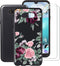 Case + 2 Screen Protector for LG K31 Rebel (5.70"), Ultra-Thin Black Soft Silicone TPU Phone Case Bumper Shock-Absorption Cover with Tempered Glas...