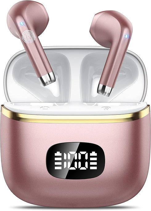 Wireless Earbuds Bluetooth Headphones 5.3 Bass Stereo Earphones, 40H Playtime Ear Buds with LED Power Display, Bluetooth Earbud with Noise Cancell...