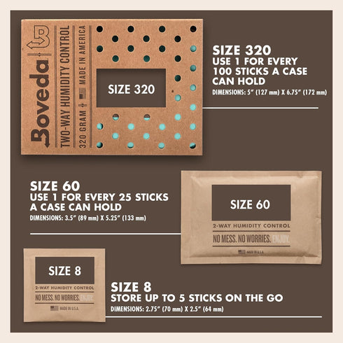 Boveda 75% Two-Way Humidity Control Packs For Storing Up to 5 Items – Size 8 – 10 Pack – For Small Non-Plastic Travel Cases – Moisture Absorbers –...